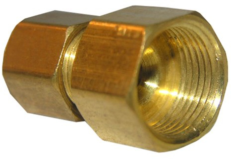 LASCO 17-6759 1/4-Inch Female Compression by 3/8-Inch Male Compression Brass Adapter, Copper