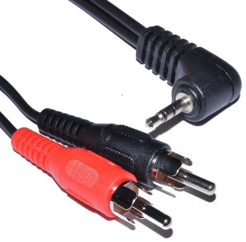 kenable 2,5 mm Rechts Abgewinkelt Stereo Klinkenstecker Zum 2x Cinch Stecker OFC Audio Kabel 1 m [1 Meter]