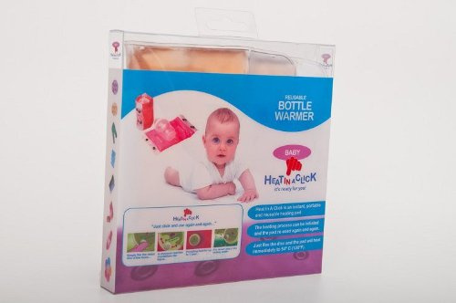 Heat in a Click Flaschenwärmer für Babyflaschen, Heizpad mit Gel, tragbar, wiederverwendbar, sofortige Wärme, Verpackung & Farben können variieren