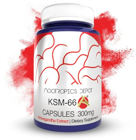 Nootropics Depot KSM-66 Ashwagandha Capsules | 300mg | 90 Count | Withania somnifera Extract | Ayurvedic Herb | Adaptogen Supplement | Promote Relaxation*