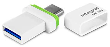 Integral - Clé 32 Go - USB 3.1 & Type-C Fusion Double connecteur pour Sauvegarde de données Entre Smartphones, PC, Macs, Tablettes USB C