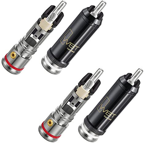 WBT-0102 Ag Silber nextgen – 2 Paar Topline Cinchstecker/Kennfarben: rot (Stereo rechts) / Weiss (Stereo Links)