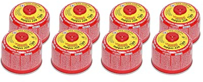 ROTHENBERGER Industrial Top Gas Schraub - Gaskartusche 370 ml ; 7/16 EU ; 8 Stück, 35201-8