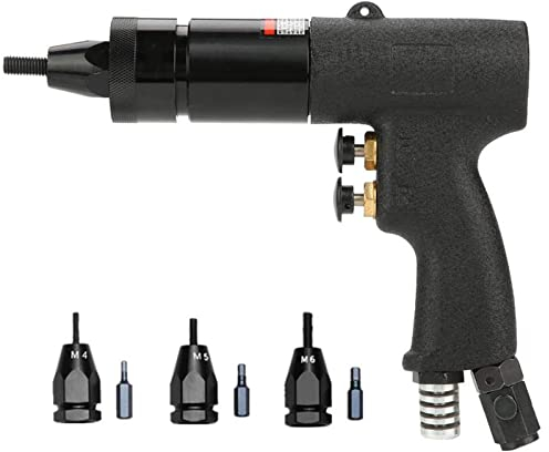 Nietzangen Pneumatisches, Druckluft Blindnietpistole Kit, Nietpistole Werkzeug, Druckluft Nietenzange Für Aluminium, Eisen, Edelstahlbleche, Pistole Mit M4, M5, M6 Kopf