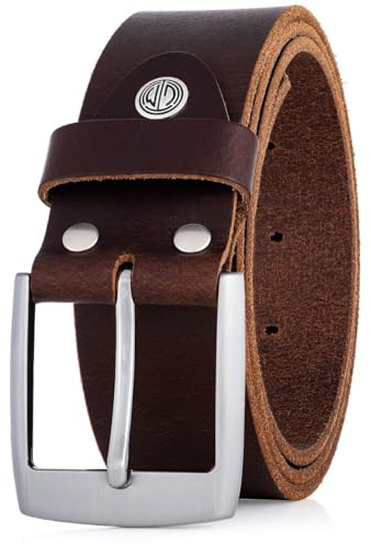 LINDENMANN Leder-Gürtel Herren 40 mm breit, Gürtel Herren Vollledergürtel aus Büffelleder braun