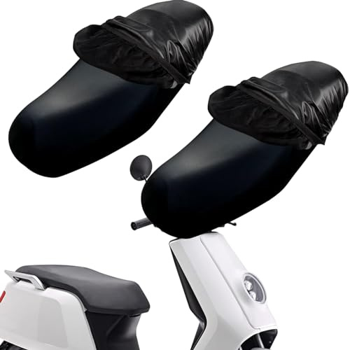 VBXPOU Motorrad Sitzbankbezug 2 Stück Universal Sitzbankabdeckung Wasserdicht Leder Abdeckplane Sitzabdeckung für Motorrad Roller, (SJDS229-SHWSUA)