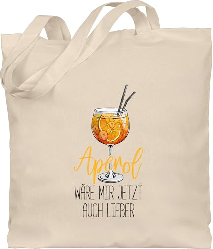 Baumwolltasche - Statement - Taschen - Aperol wäre mir jetzt auch lieber I Lustige Geschenke Aperol Spritz - Unisize - Naturweiß - statements cocktails jutebeutel sprüche aperolspritz jutetasche