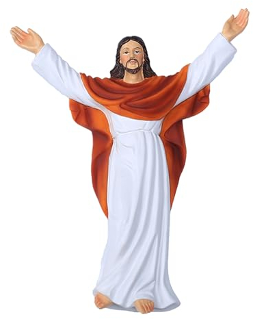 Jesus-Statue, -Jesus-Form, lebensechte Jesus-Statue aus Kunstharz, kleine Jesus-Figur, religiöse Statuen für Badezimmer, Wohnzimmer, Nachttisch, Kaminsims, Bücherregal, Büro-Schreibtisch, festlich