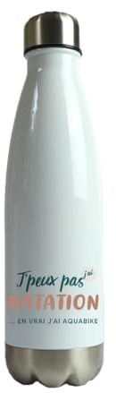 CADEAUX.COM - Gourde Personnalisable - J'peux Pas J'Ai Natation - Gourde Isotherme Personnalisée - 500ml - Bouteille Thermos avec Message - Idée Cadeau Original- Cadeau Homme - Cadeau Femme