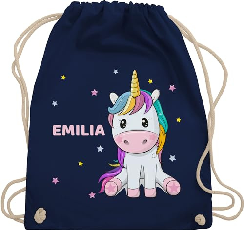 Turnbeutel Rucksack - Einhörner - Einhorn Unicorn - Unisize - Navy Blau - turn beutel einhornrucksack unicorns stoffbeutel kindergarten kinderturnbeutel einhörnern sportbeutel kinder