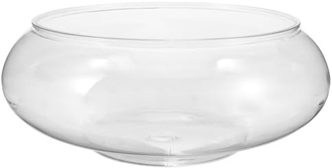 Milisten Vaso Di Ciotola Trasparente Ciotola Per Pesci Bocca Larga Vaso Di Fiori Rotondo Terrario Fioriera In Plastica Contenitore Floreale Per La Casa Ufficio Decorazioni