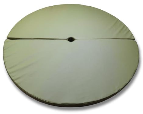 FORTISLINE Pole Dance Matte Olivgrün Schutzmatte Sturzmatte Tanzmatte 2-teilig Training Ø 120 x 10cm Fitnessstange rutschfest platzsparend Trainingsschutz Lifestyle Poledance