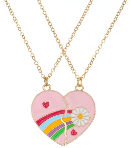 2 Pcs BFF Colliers Meilleurs Amis Amitié Chaîne Collier Anniversaire Cadeaux Chaîne Pendentif Cadeaux pour Fille Collier (Style B)