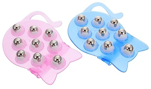 MAGICLULU Katzenförmiges 2 Stück Stahlkugel Körpermassagegerät Mit 360° Drehung Tragbar Für Reisen Wellness Massagegerät Für Kopf Nacken Rücken Und Beine