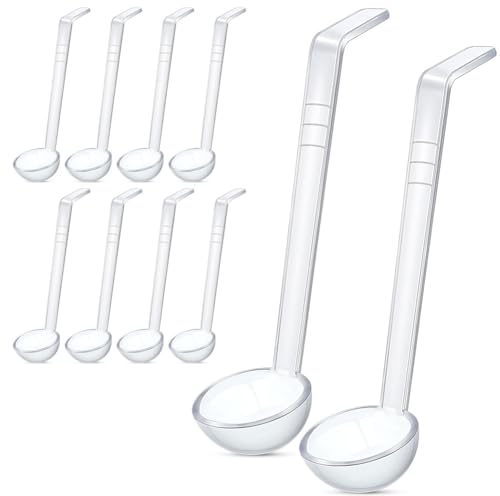 Kliplinc Lot de 10 mini louches transparentes en plastique pour sauce Longueur env. 20 cm