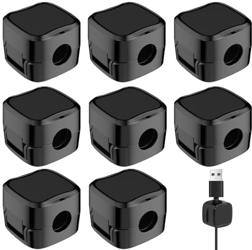 AWAVM 8PCS Cable Tidy Clips, Magnetic Cable Management, Wire Holder, Adhesive Cable Organizer, Cord Tidy Holder, Office, Kitchen, Home, Charging Cables, Electrical Power Cables, USB Cables(Black)