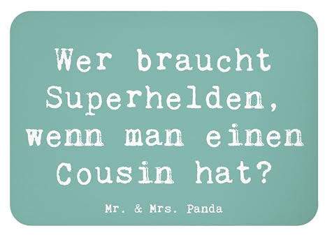 Mr. & Mrs. Panda Magnet Spruch Cousin Held - Geschenk, Verwandte, Helden, Cousins, zettelhalter, whiteboardmagnet, Unterstützung, Familie, Verwandtschaft, Kühlschrankmagnet, Notizhalter, Cousine