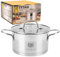 KARL HAUSMANN Edelstahl Kochtopf Induktion - 2.6L - Ø 18 cm - Topf für alle Herdarten Geeignet - 18/10 Edelstahltopf mit Deckel - Suppentopf - Spaghettitopf - Stainless Steel Pot - Töpfe - Kochtöpfe