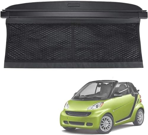 ZzQyy Ausziehbar Kofferraum Schutz Abdeckung Laderaumabdeckung für Smart 451 Fortwo 2007-2014, Kofferraumabdeckung Schutz Rollo, Auto Interieurleisten ZubehöR