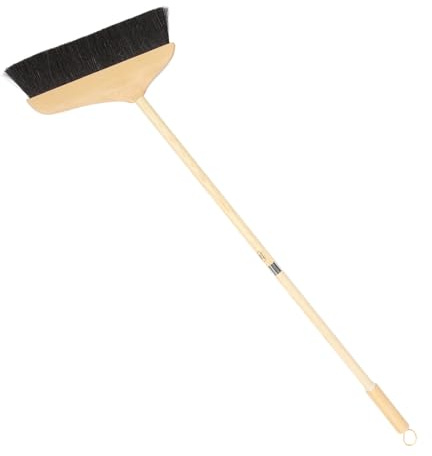 Garneck Scopa in Crine di Cavallo Setole Morbide e Manico Lungo Ergonomico, Scopa Domestica Multifunzione per Pavimenti Interni Ed Esterni, Antistatica e Resistente per Legno, Piastrelle e Cemento