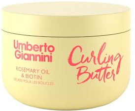 Umberto Giannini Strong Curls Rosmarinöl Lockenbutter für lockiges, gelocktes, welliges Haar - Enthält Biotin - Sulfatfrei + Vegan 300ml