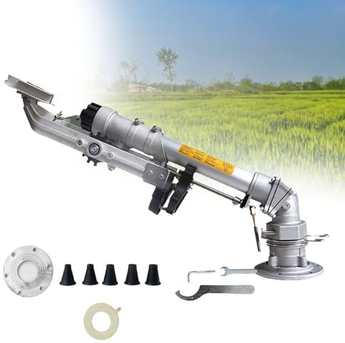 Sis-Tema De Riego AgríCola Para Grandes Superficies, Aspersor De Impacto De RotacióN Lenta De 360° Con Boquilla Ajustable Y ConstruccióN De AleacióN De Zinc Para Una Cobertura,With1.2Mbracket