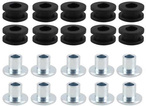 Enwye Kit di 10 passacavi in Gomma per Moto, Neri e Argento, da 6 mm, universali, compatibili con carenature/cofani per Moto.