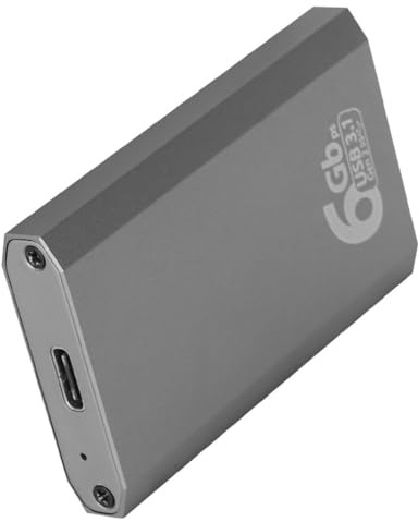 Heilanole Carcasa Adaptadora para SSD MSATA A USB 3.1 Gen2 de 10 Gbps con Puerto Tipo C para Disco Duro Interno de Estado Sólido MSATA.