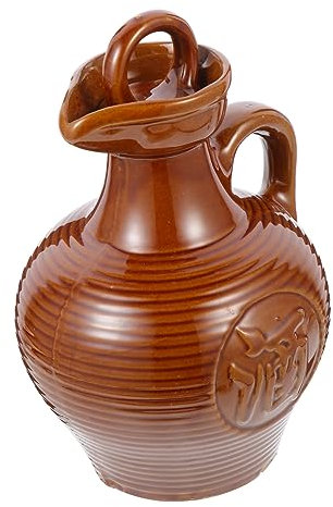 FEIAOPE Bouteille vintage avec boîte en céramique couverte Pichet à vin en céramique vintage, bouteille en argile, capacité de 1 litre, for restaurant et maison