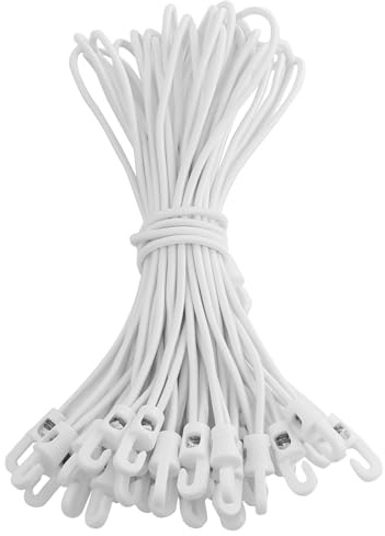27 Stück Spanngummi mit Haken - Expander mit Haken 26 cm, Planenspanner Gummispanner mit Haken für Camping Planen (Weiß)