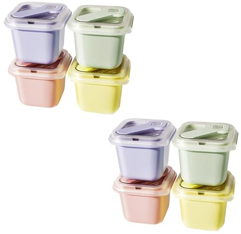 Lot de 8 moules en plastique pour crème glacée, dessert, sucettes glacées, friandises, collations, crème amovible