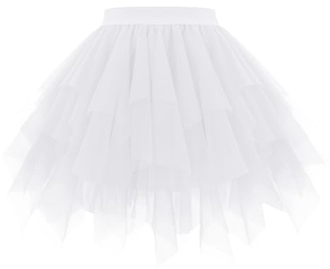 OBBUE Damen Karneval Tüll Rock 1950er Rockabilly Tütü | Petticoat Unterrock, Ballett Tütüs, Halloween Kostüm, Festivals Christmas Partei Tüllrock, Abschlussfeier, Tanzrock