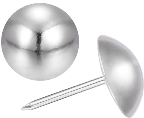 QUARKZMAN Polsternägel Möbel 100Stk 14x20mm Reißzwecken Sortiment Kohlenstoffstahl Für Zuhause Sofa DIY Dekorative Nagelköpfe Nägel Silberfarben