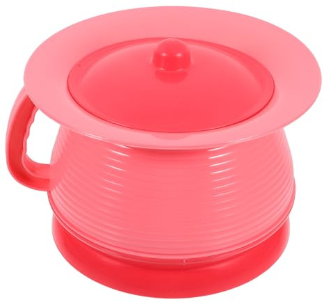 Abaodam Portable ’S Commode Bucket with Lid and Handle, Pink Potty Urinal Pot for Toilet Training, Lightweight Portable Urine Pot for Travel and Home Use