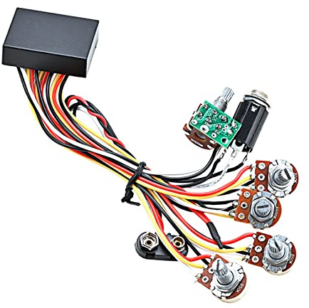 3-Band-Aktiver und passiver EQ E-Bass-Vorverstärker-Tonabnehmer Ersatz für aktive Tonabnehmer Gitarre