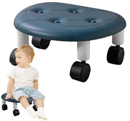 Petit Tabouret Roulant – Tabouret De Pédicure Pivotant À 360°, Siège À Poulie Basse, Conception Ergonomique Portable Avec Construction En Polypropylène Et Roulettes Lisses | Meubles De Salon P