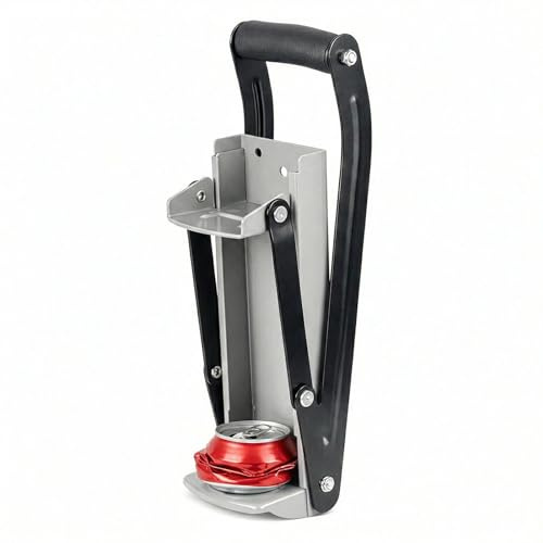 SUNNYNEST 16oz Heavy Duty Can Crusher Wall Mounted – Aluminum Beer & Soda Can Smasher with Bottle Opener, Non-Slip Handle, Easy Install Recycling Tool for 12oz & 16oz Cans