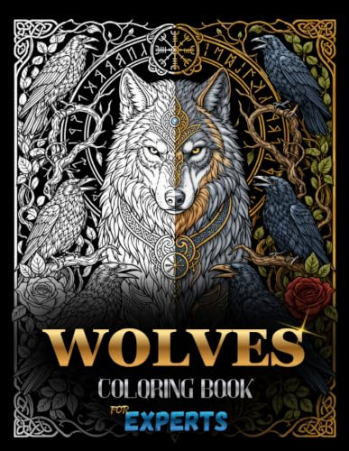 Wolves : An Advanced Adult Coloring Book: Detailed Wolf Designs with Intricate Mandalas and Patterns for Expert Colorists, Stress Relief and ... 11 Inches) (Janiplayz Extreme Detail Series)