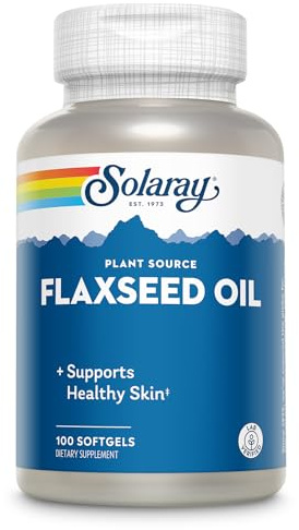 SOLARAY Flaxseed Oil 3000 mg with Omega 3 6 9, Flax Seed Softgels for Skin Health, Triple Omega Supplement, Non-GMO, Gluten Free, Lab Verified - 60-Day Guarantee - 33 Servings, 100 Softgels