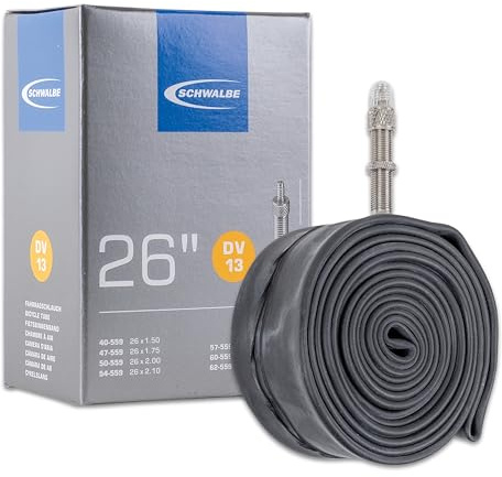 Schwalbe 10425311 DV13 - Cámara de Aire para Bicicletas (26 Pulgadas), Color Negro