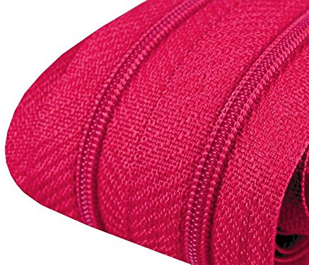 Schnoschi 6 m endlos Reißverschluss pink 3mm Laufschiene + 15 Zipper