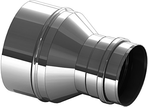 Schornstein EW einwandig, Reduzierung von Ø150 mm auf Ø130mm in Rauchgasrichtung; 0,6mm Wandstärke, Edelstahl