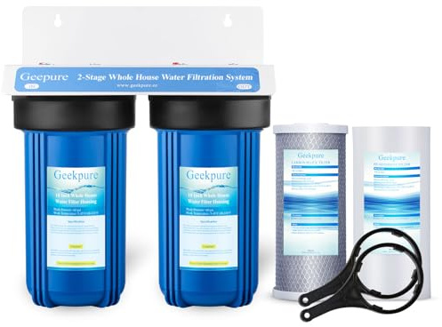 Geekpure système de filtre à eau pour toute la maison à 2 étages avec boîtier bleu de 10 pouces - Port de 1