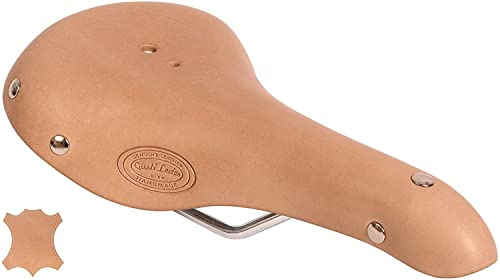 Gusti Sattel Leder - Louison B. Damen und Herren Fahrradsattel Ledersattel Cityrad Vintage Retro Sattel Leder
