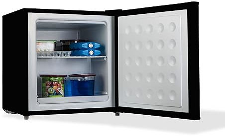 PremierTech PT-FR32B Mini Freezer Congelatore Verticale da Appoggio Nero Classe Energetica E 31 Litri 4 Stelle -24 Gradi Design Compatto per Casa Ufficio Hotel B&B Frigo Ausiliario