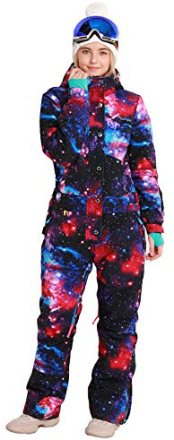 Bluemagic Womens Snowsuit One Pieces Ski Suits Jumpsuits Colorful Coveralls Snowboard Winter Outdoor (XL,GLX 2020)