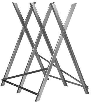 Grafner Sägebock bis 150 kg belastbar, stabile Ausführung aus verzinktem Stahl, kein Verdrehen durch solide Verzahnung, klappbar, Sägegestell Holzbock Brennholz