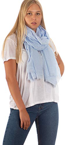 DOLCE ABBRACCIO by RiemTEX Damen Schal FUNKY STYLE Halstuch Bandana Geschenke für Frauen Stola XXL Tuch Kopftuch Tücher Motorrad Halstuch Multifunktionstuch Pashmina Schal (Babyblau)