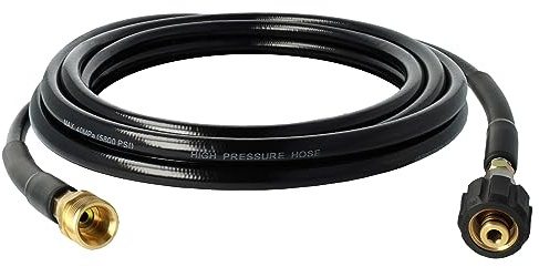 vhbw 3 m Verlängerungsschlauch kompatibel mit Kärcher K 2.40 MD PL, K 2.75 Plus Hochdruckreiniger mit M22 x 1,5 Gewindeanschluss, Schwarz
