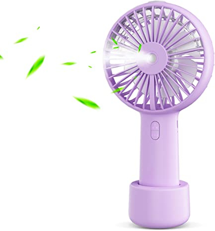 Portable Hand held Misting Fan, Small Personal USB Rechargeable Battery Operated Spray Fan Mister with 20ml Water Tank Mist Lash Fan Quiet 3 Speed Strong Cooling Wind for Travel Office Outdoors purple